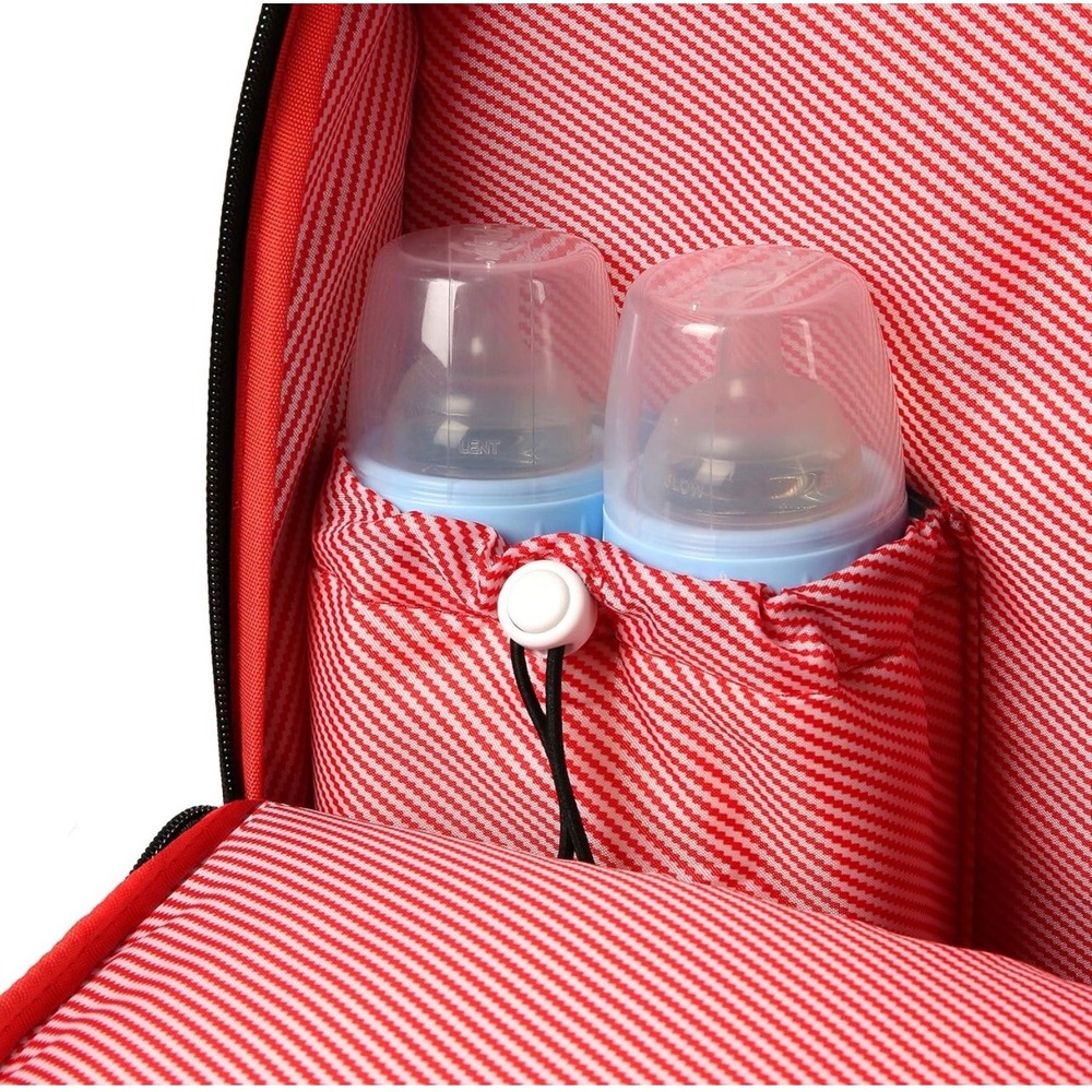 Columbia Diablo Creek Backpack Diaper Bag Thermal Change Mat Black Red Pockets - Picture 5 of 16